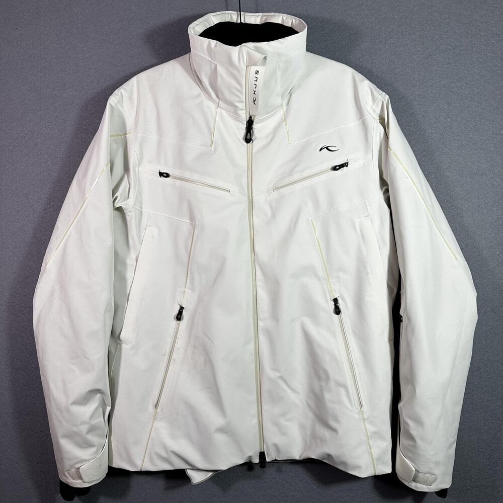 KJUS Blade Jacket Mens Small White Softshell Insulated Ski Snow Waterproof RECCO
